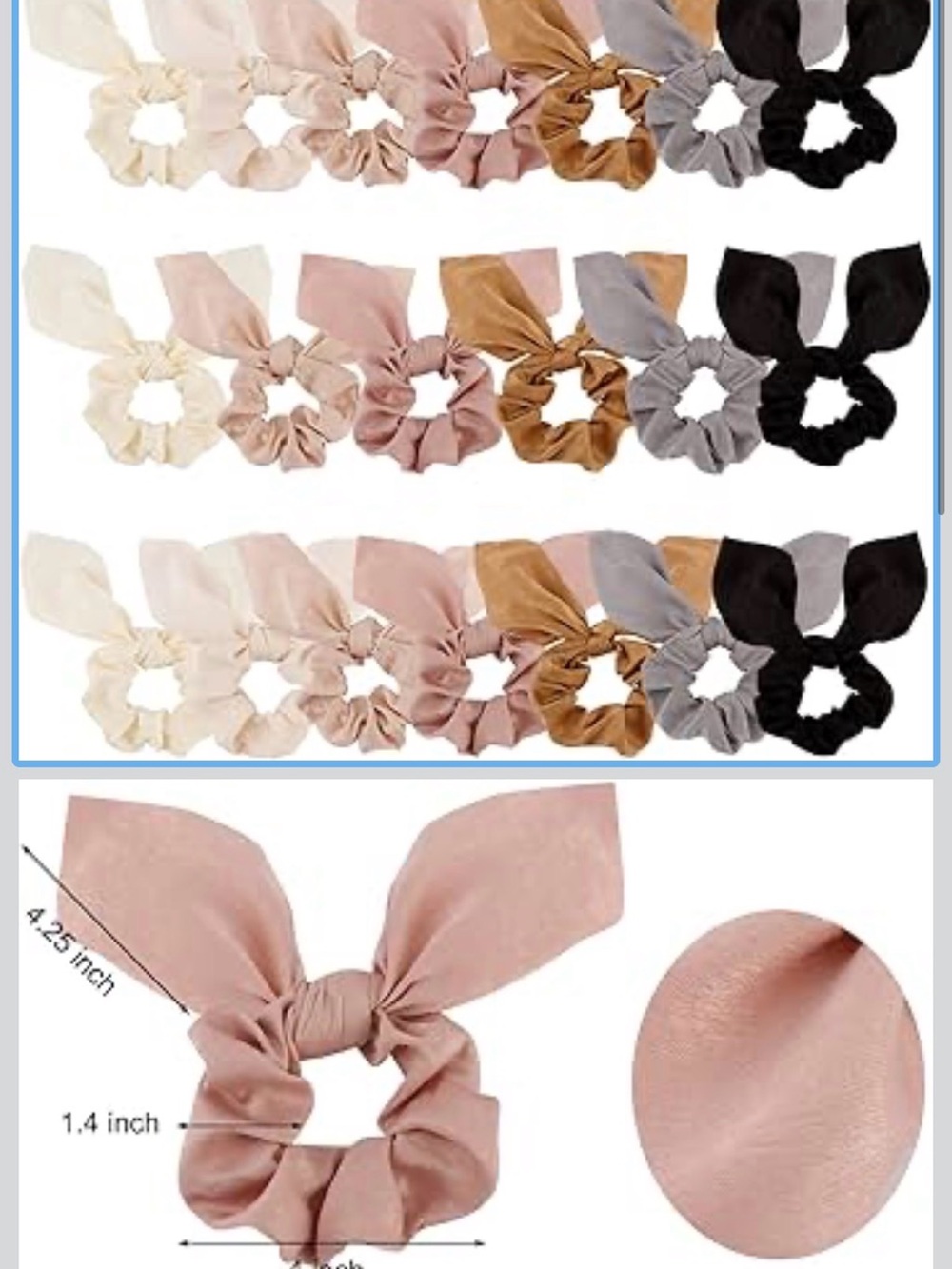 20 pack of satin scrunchies